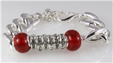 4030770 Beautiful Bead and Chain Fashion Bracelet Stretch Red Coral