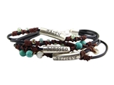 4030774 Faith Believe Blessed Strand Bracelet Beaded Knotted Cord Wrap