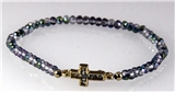 4030777 Iridescent Beaded Cross Stretch Bracelet Christian Fashion Scripture ...