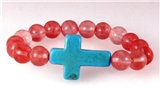 4030796 Christian Cross Beaded Stretch Bracelet Scripture Verse Religious Bib...