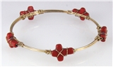 4030821 Cross Wire Wrap Bracelet Bangle Christian Religious Bible Jesus Jewelry