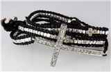 4030826 Leather Cross Wrap Bracelet Christian Fashion Jewelry Religious