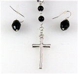 4030830 Christian Cross Necklace & Earring Set Religious Scripture Bible Jesus