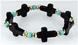 4030836 Beaded Cross Stretch Bracelet Christian Fashion Jewelry Beads