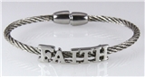 4030850 Faith Steel Twisted Cable Bracelet Christian Inspiration Hope Rugged