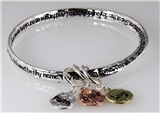 4030859 Our Father Lord's Prayer Bangle Charm Bracelet Christian Jesus Bible