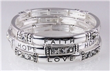4030871 3 Piece Stacking Stretch Bracelet Set Faith Hope Love 1st Corinthians...