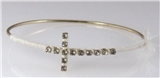 4030902 Cross Bangel Bracelet with Thread Woven Christian Fashion