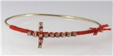 4030904 Cross Bangel Bracelet with Thread Woven Christian Fashion