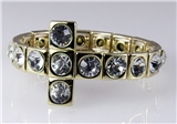 4030905 Brilliant Sparkling Rhinestone Cross Stretch Bracelet Christian Fashion