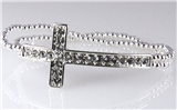 4030931 Simple Double Strand Beaded Cross Stretch Bracelet Beads Faith Christian