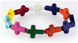 4030941 Beautiful Multi Color Cross Stretch Bracelet Christian Religious Fashion