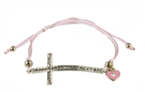 4030958 Pink Ribbon Cross Bracelet Delicate Petite Strings Breast Cancer