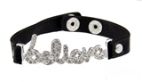 4030959 Believe Bling Studded Leather Bracelet Hope Encouragement Promise