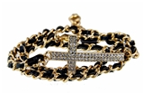 4030964 Beautiful Knotted Cross Wrap Bracelet Rhinestones Christian Fashion