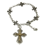 4030987 Christian Cross Ornate Heirloom Style Chain Link Bracelet Midieval