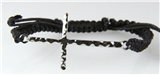 4030993 Silver Cross Black Macrame Weave Adjustable Bracelet Christian Religi...