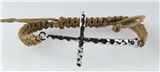 4030994 Silver Cross Brown Macrame Weave Adjustable Bracelet Christian Religi...