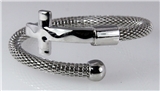 4031033 Braided Mesh Cross Bracelet Coil Form Fitting Bendable Christian Faith