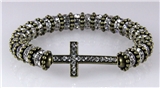 4031043 Beautiful Beaded Cross Stretch Bracelet Brilliant Sparkling Rhineston...