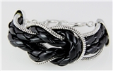 4031065 Infinity Knot Faux Leather & Chain Bracelet Eternity Braid Braided