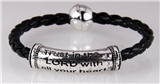 4031100 Proverbs 3:5 Christian Scripture Bracelet Barrel Faux Leather Braid M...