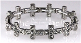 4031114 Rhodium Plated Cubic Zirconia Cross Stretch Bracelet Christian Religi...