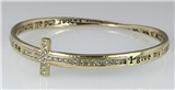 4031143 Prayer Blessing Cross Twisted Solid Bangle Stackable Religious Bible