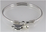 4031155 Holy Spirit Hope Dove Wire Bracelet Rhodium Plated Decending Christia...