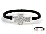 4031187 Christian Cross Braided Leather Cord Style Bracelet Religious Fashion...