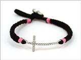 4031195 Cross Braided Leather Cord Style Bracelet Religious Fashion Jesus Scr...