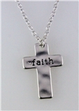 4031211 Faith Cross Necklace 16 Inch Chain with Extender Brushed Silver Chris...