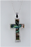 4031213 Beautiful Abalone Cross Necklace Christian Religious Scripture Jesus ...