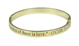 4031238 4031238 1 Corinthians 13:13 And Now These Three Remain Faith Hope Love Hinged Bangle Bracelet