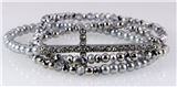 4031242 Christian Cross Beaded Wrap Stretch Bracelet Jewels Gems Crystals Rel...