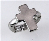 4031254 Rhodium Silver Plated Cross Stretch Ring Christian Religious Jesus Fa...