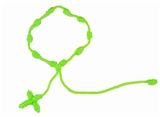 4031272 Set of 3 Bright Green Decenario Pulseras Knotted Thread Cross Bracelet Hip Hop Kany...