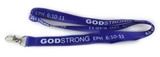 4031310 Godstrong Ephesians 6:10-11 Blue Lanyard Badge Holder Necklace Keychain