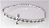 4031348 Christian Cross Silver Tone Beaded Wrap Stretch Bracelet