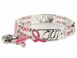 4031414 Fight Like A Girl Stretch Bracelet Hope For A Cure Pink Ribbon Breast...