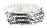 4031428 Serenity Prayer Stretch Bracelet Beaded Stack 12 Step AA Al Anon Prayer