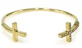 4031447 Double Cross Open Bangle Bracelet Christian Sideways Cross fashion