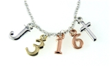 4031466 John 3:16 Initials Necklace Scripture Verse For God So Loved The Worl...