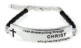 4031474 Philippians 4:13 Bracelet Combinination Bar & Faux Leather Braid 1st ...