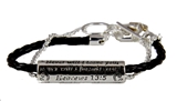 4031481 Hebrews 13:5 Christian Bracelet Braided Leather Chain Religious Cross Bible