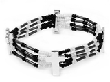 4031487 Delicate Beaded Cross Bracelet Christian Fashion Religious Detailed