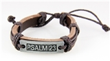 4031502 Psalm 23 Leather Bracelet Woven Tension Knot Prayer Scripture Verse