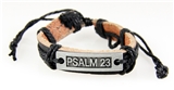 4031503 Psalm 23 Leather Bracelet Woven Tension Knot Prayer Scripture Verse