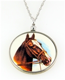 4031504 Horse Pendant Necklace Equine Equestrian Western Theme Cowgirl