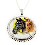 4031508 Horse Pendant Necklace Equine Equestrian Western Theme Cowgirl